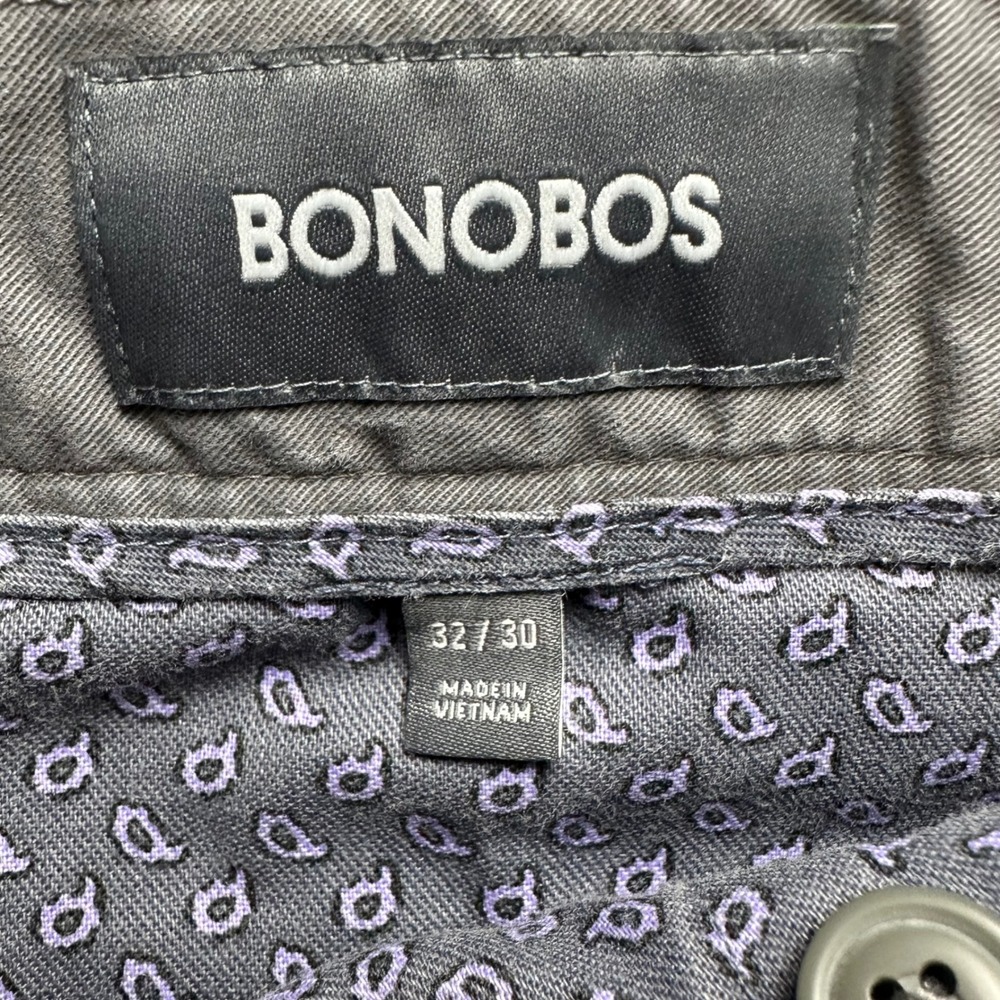 Bonobos Chinos Mens 32/30 Grey Slim Fit Straight Leg Cotton Twill Pants - Picture 4 of 9